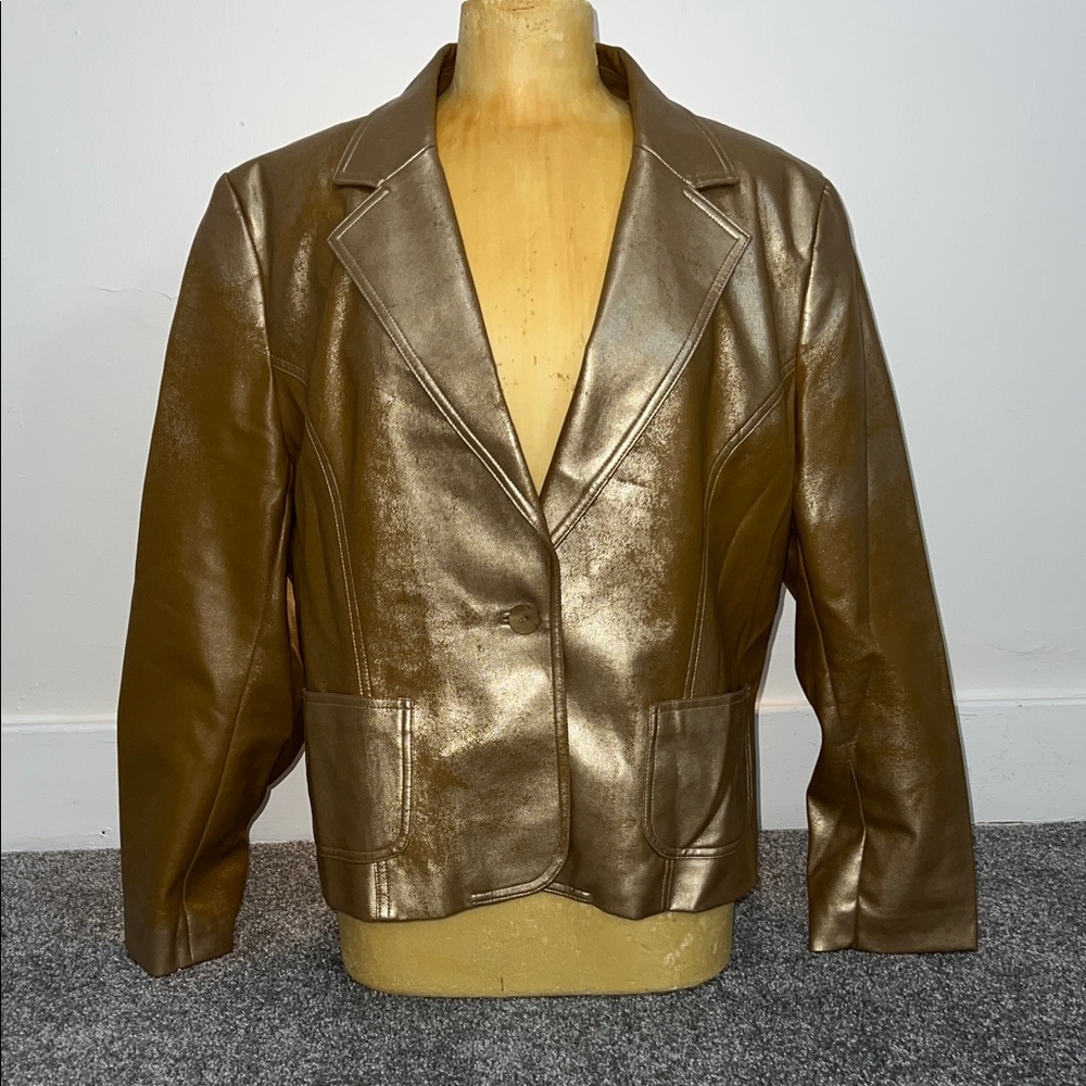 Worthington Metallic Gold Women's Blazer